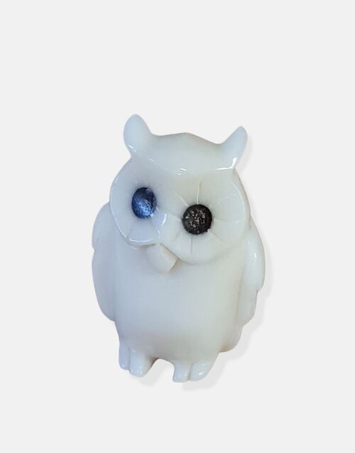Little Tagua White Owl Figurine
