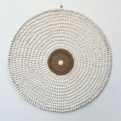 Shell & Justacé - Jujuhat White Shells and Straw 60cm