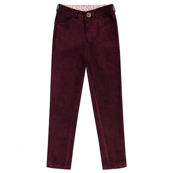 Pantalon slim fit | velours prune | MORGAN 2