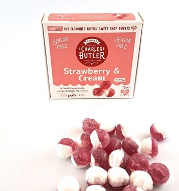 Charles Butler Fraise et crème sans sucre 75g 2