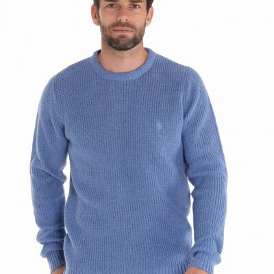 PULL COL ROND MAILLE PERLÉE