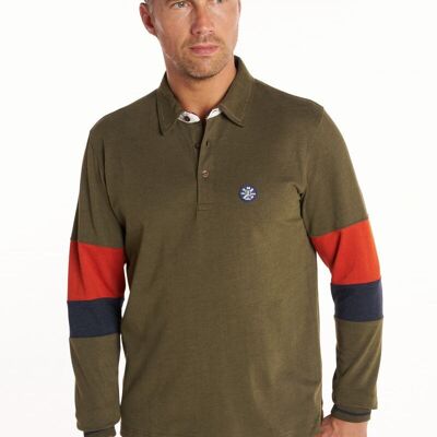 LONG-SLEEVED STRIPED POLO SHIRT