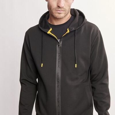 HOODED ZIP VEST SWEATSHIRT