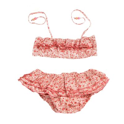 Costume da bagno bambina | rose rosse liberty fiori | CIGNO
