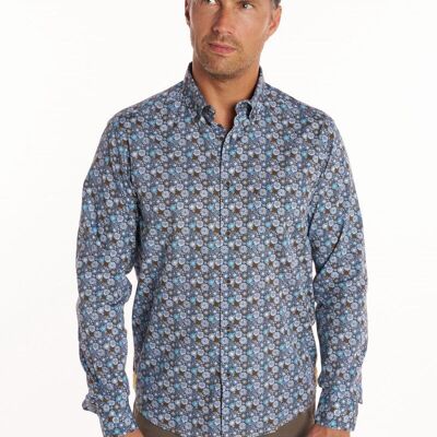 PRINTED SHIRT WITH BUTTON COLLAR