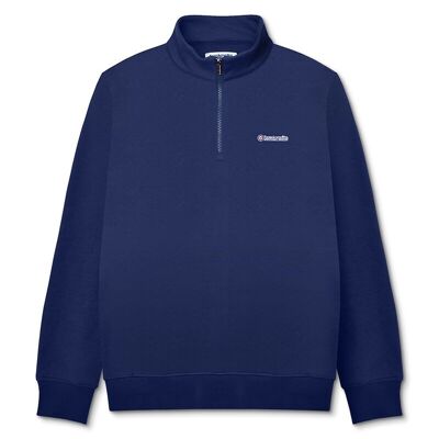 Sweatshirt mit Viertelreißverschluss, Marineblau, SS24