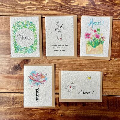 Seeded cards to plant thanks / thank you