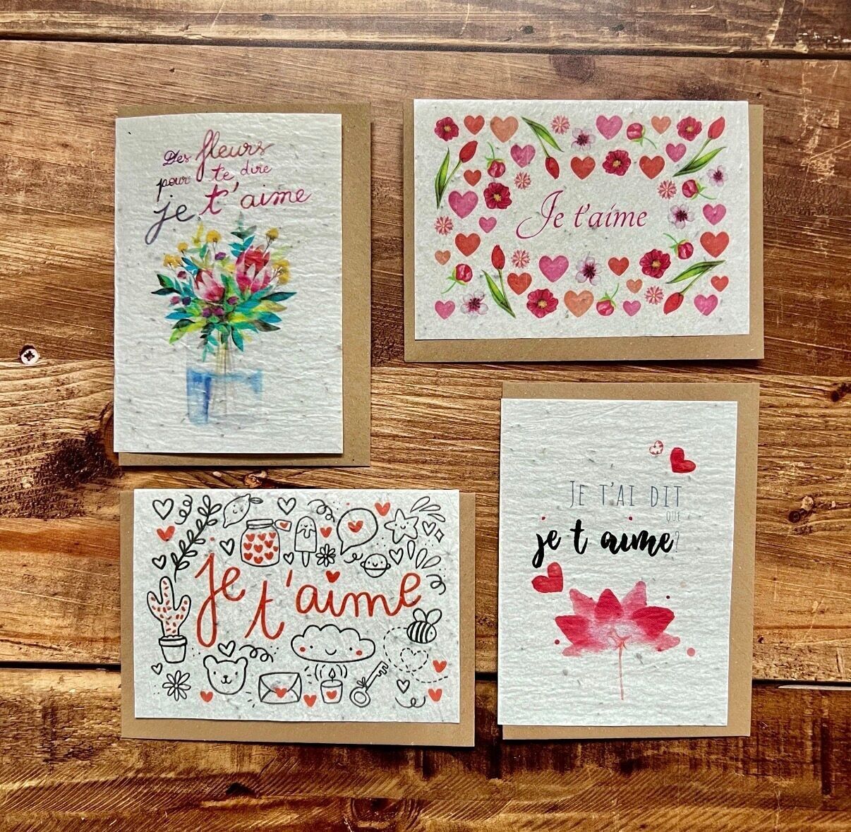 Karte zum Pflanzen Ich liebe dich / Liebe / Valentinstag