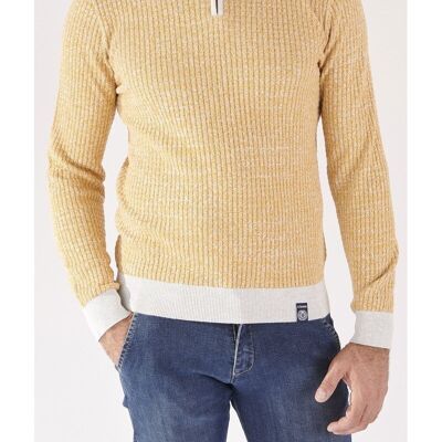 PULL POLO ZIP MANCHES LONGUES