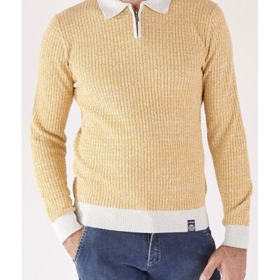 Long sleeve zip polo sweater