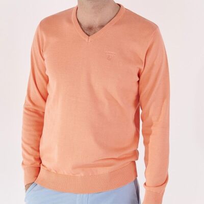 Plain jersey v-neck sweater