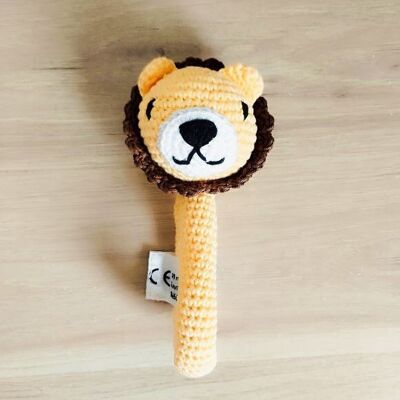 Hochet lion au crochet conforme à la norme CE