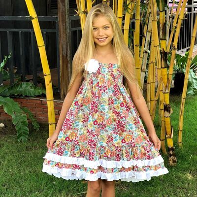 Maxi vestito/gonna 2 in 1 da bambina | libertà rossa | ESMERALDA