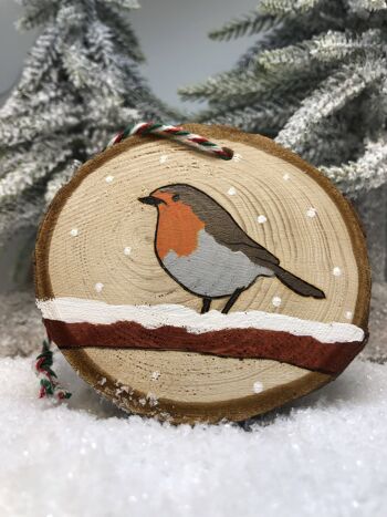 Décoration de Noël en bois, pyrogravée et peinte à la main 22