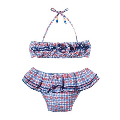 Girl's swimsuit | blue, white, red | SWAN