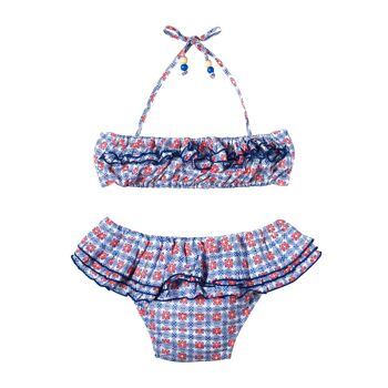 Maillot de bain fille | bleu, blanc, rouge | SWAN 4