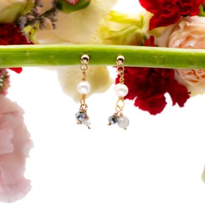 White Chimène earrings: gemstone