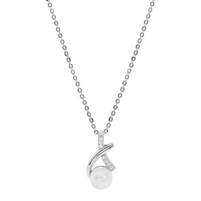 Rhodium-plated silver necklace