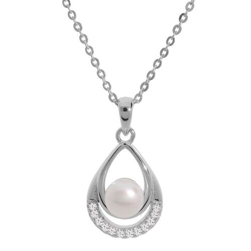 Collier en Argent rhodié et perle culture d'eau douce