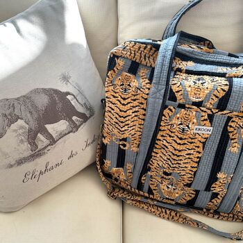 Grand sac de voyage "Poppy Tiger noir" 9