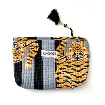 mini sac fait main "Poppy Tiger noir" 3