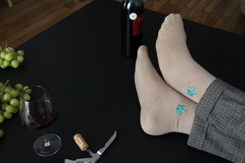 Chaussettes vin - Feuille de vigne