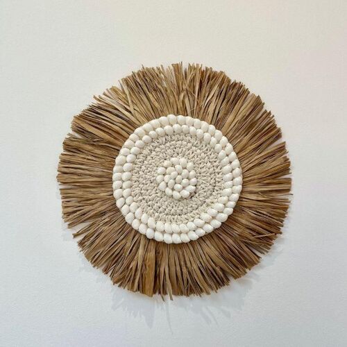 Bohu - Jujuhat Paille, Coquillages et Macramé 30cm