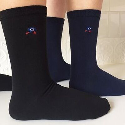 Chaussettes écologiques Sacha 36-41 et 42-46 fabriquées en France et solidaires de la marque Bonpied