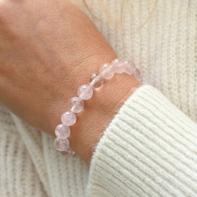 8mm rose quartz bead bracelet