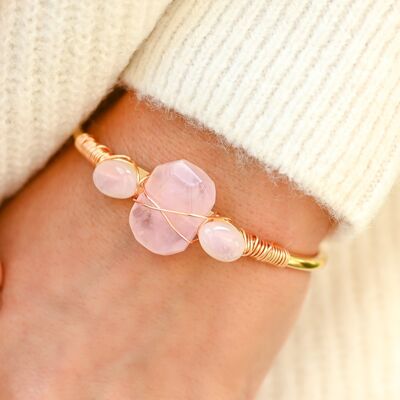 Bracelet Jonc Quartz Rose