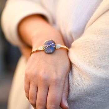 Bracelet Labradorite et Aigue Marine 1