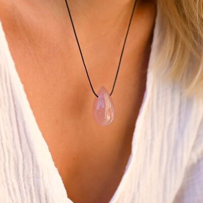 Rose Quartz Necklace “Drop”