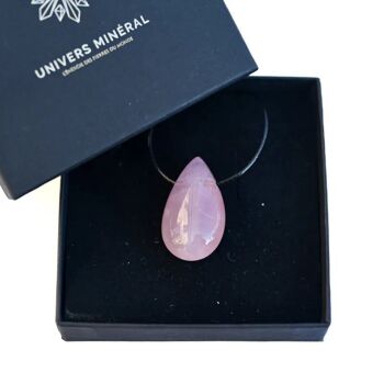 Collier Quartz Rose "Goutte" 3