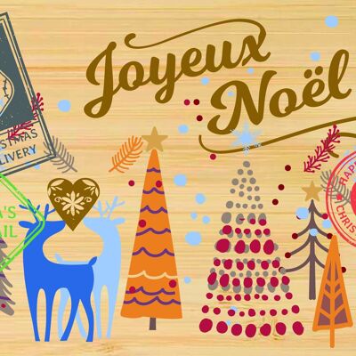 Carte postale en bamboo - CM0132 - Cartes de Vœux, Cartes de Vœux > Noël