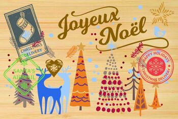 Carte postale en bamboo - CM0132 - Cartes de Vœux, Cartes de Vœux > Noël