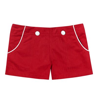 Pantaloncini estivi da bambina | cotone rosso | ANGIE