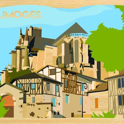 Carte postale en bamboo - CM0459 - Régions de France > Limousin > Haute Vienne, Régions de France > Limousin, Régions de France