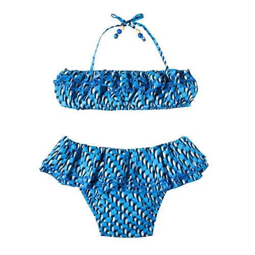 Maillot de bain fille | imprimé pingouins bleu roi | SWAN