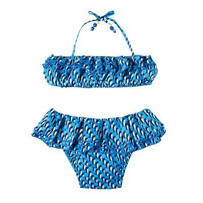 Girl's swimsuit | royal blue penguin print | SWAN