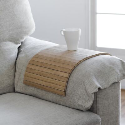 plateau en bois souple qui s'adapte au bras de votre canapé - DETRAY ROBLE
