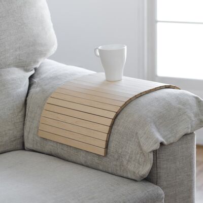 flexible wooden tray that adapts to the arm of your sofa - DETRAY ARCE