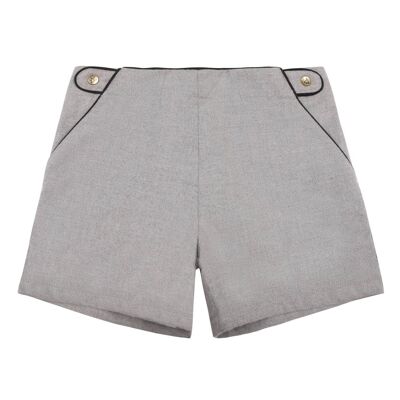 Girls' mouse gray wool shorts | POUPETTE