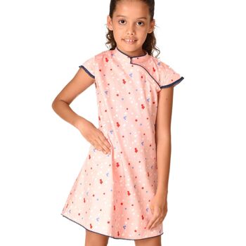 Robe chinoise été fille | rose abricot | ANNAM 5