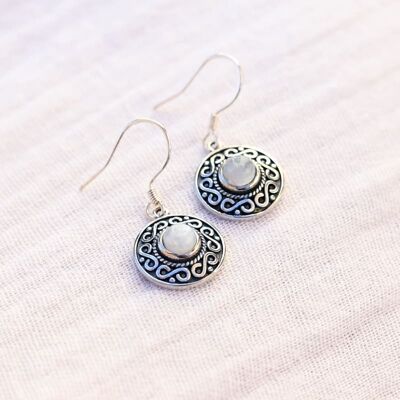 Boucles d'oreilles argent pierre de lune