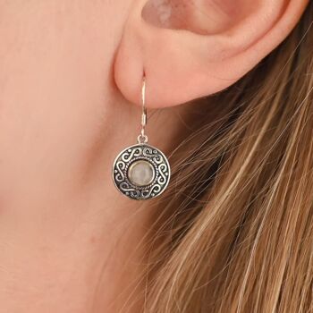 Boucles d'oreilles argent pierre de lune 2