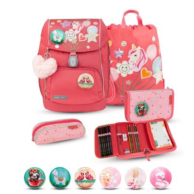 Juego de mochila escolar Premium Comfy Plus Rose Quartz de 5 piezas.