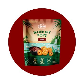 ZENKO Water Lily Pops - BBQ PETIT (48x10g) | Végétalien, sans gluten, 10 % de protéines | Collation santé | Mieux que le pop-corn ! 1