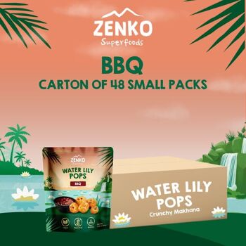 ZENKO Water Lily Pops - BBQ PETIT (48x10g) | Végétalien, sans gluten, 10 % de protéines | Collation santé | Mieux que le pop-corn ! 3