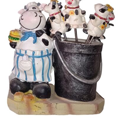 SET WITH METAL FORKS "COW" FROM RESIN LL-502A