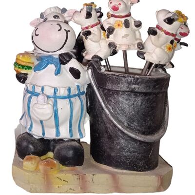 SET WITH METAL FORKS "COW" FROM RESIN LL-502A
